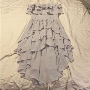 Gray ruffle cocktail dress
